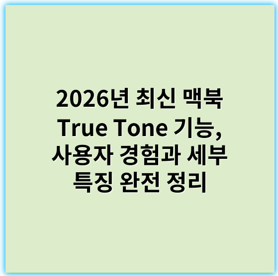 2026년 최신 맥북 True Tone 기능, 사용자 경험과 세부 특징 완전 정리 - True Tone
